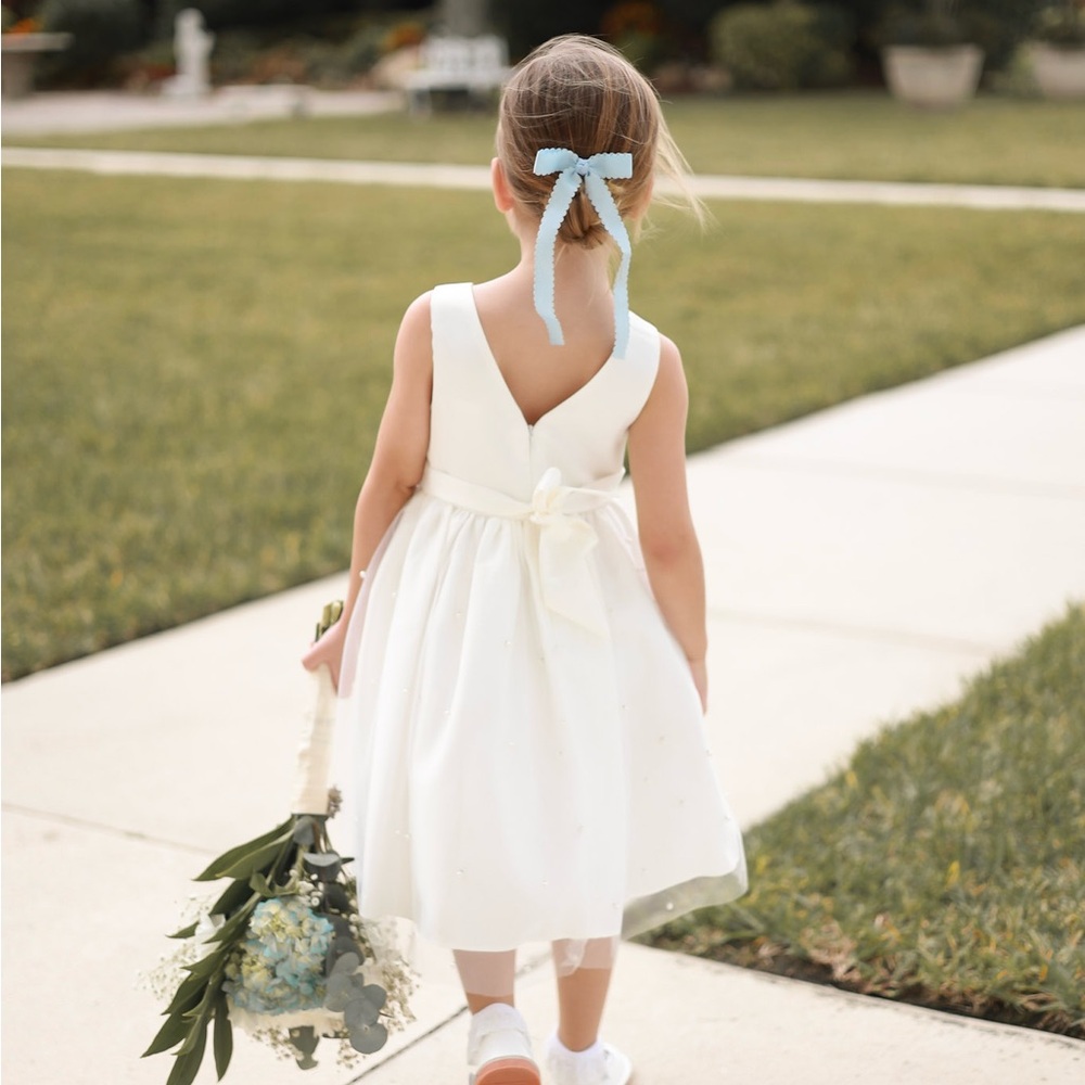 Pearl Studded Flower Girl Dress